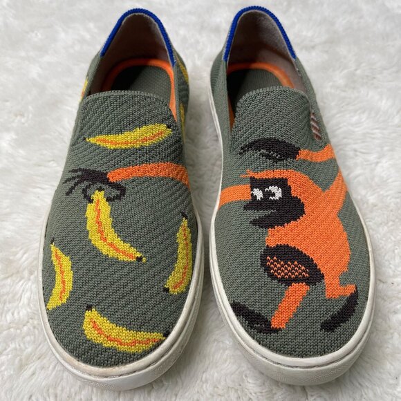 Rothy’s Other - Rothy’s Kids Dark Green Monkey Banana Slip On Sneaker Shoes Size 2